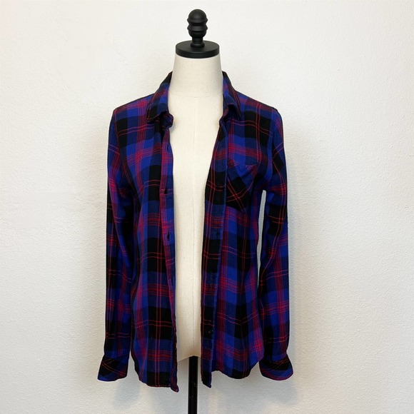 Rails Hunter Button Down Plaid Electric Blue Small - Picture 11 of 14